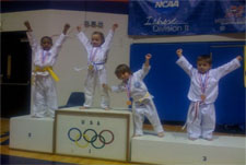 Kids winning medals